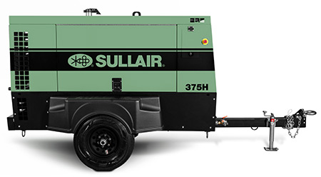 Sullair 375 Series T4F portable diesel air compressor