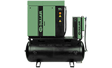 Sullair ShopTek ST15 tank mounted rotary screw shop air compressor